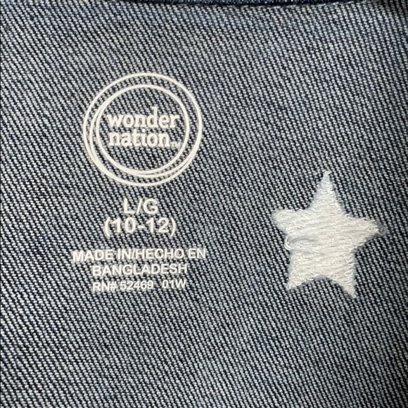 Wonder Nation Girls Denim Jacket STARS, L (10-12) - Picture 2 of 5
